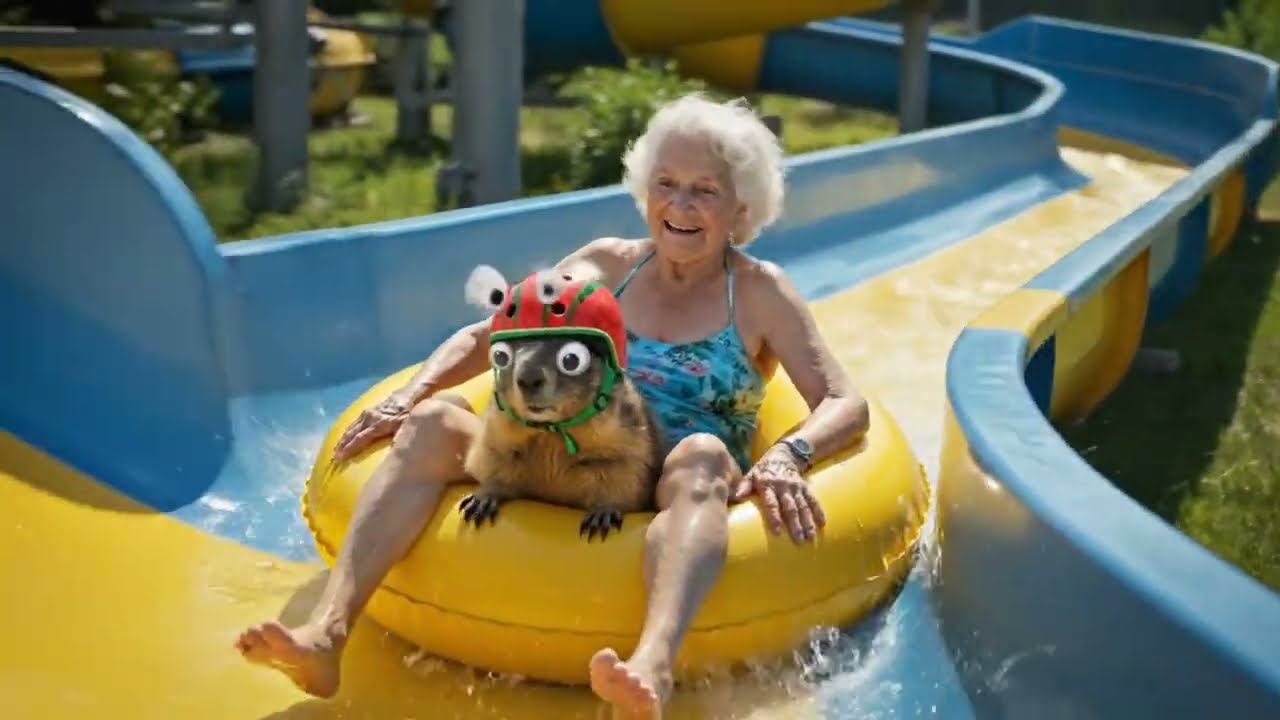 Grandma & Marmot at the Water Park – Funny Marmot Hero Video Adventure