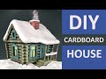 DIY Cardboard Christmas Snowy Log house