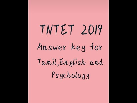 Tntet 2019 -Answer key  for Tamil, English and Psychology