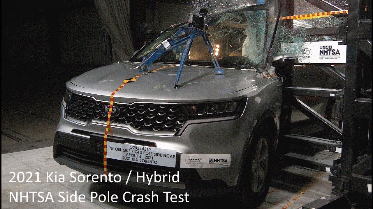 20212023 Kia Sorento / Hybrid NHTSA Side Pole Crash Test YouTube