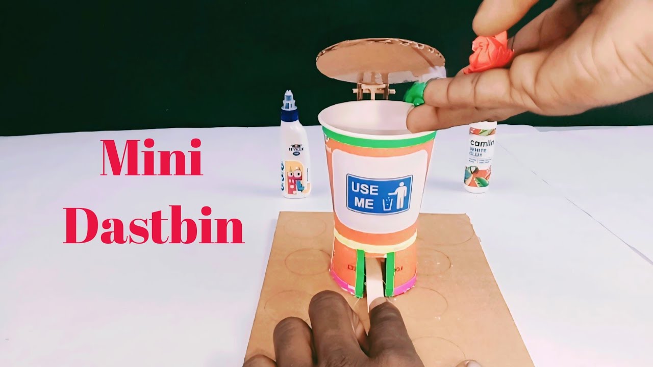 Paper Dusbin Mini dasbin with paper | dustbin craft | dustbin project for teacup ...