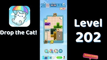 🎮 Drop the Cat! Level 202 Walkthrough | Fun Candy Puzzle Challenge 🐱