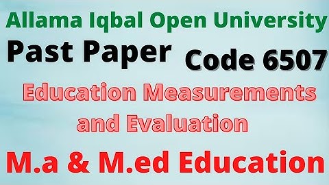 M.a,M.ed past Paper|| M.a,M.ed past Paper Code 6507||Course code 6507 past Paper||#shortconcept