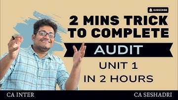 AUDIT UNIT 1 | 2 MINS TRICK | CA INTER TAMIL