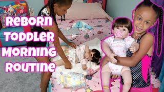 Reborn Toddler Morning Routine! Brushing Teeth Eating Breakfast Getting Dressed for the Day!