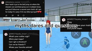 doing your myths,dares and questions. ( high school simulator 2018 )