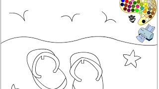 Flip Flop Coloring Pages For Kids - Flip Flop Coloring Pages