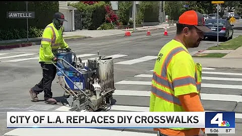 LA crews paint over DIY crosswalks in Sawtelle