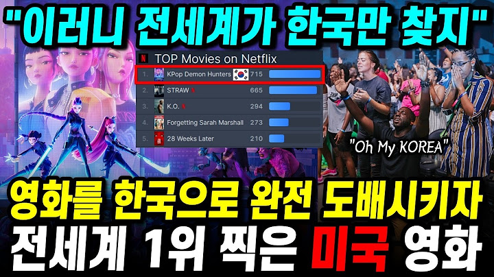영화를 한국으로 완전 도배 시키자 전세계 1위 찍은 미국 영화 "케이팝 데몬 헌터스" 해외반응