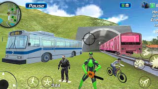 Rope Frog Ninja Hero Vegas Crime Simulator Drive New Bus in Town - Android Gameplay