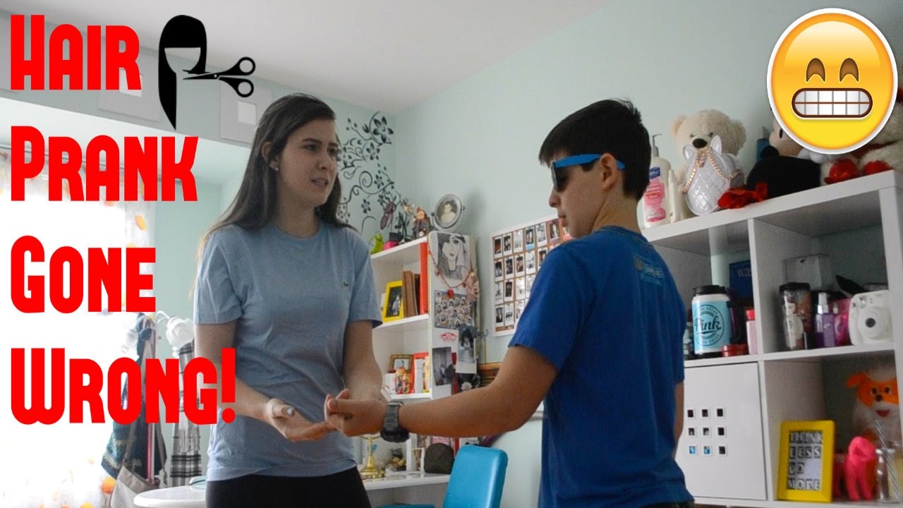 CUTTING SISTERS HAIR PRANK (GONE WRONG) YouTube