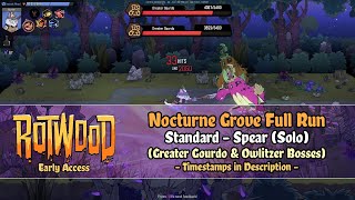 Rotwood Early Access  Nocturne Grove [Standard  Spear] Solo Run (Owlitzer Boss)