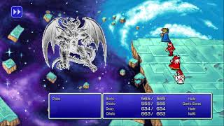 Final Fantasy I Pixel Remaster Final Boss (Chaos) + Ending
The Final Boss of FF1, using a party setup I dont usually run.
Certainly harder than usual since I usually have a Knight tanking most of the hits but honestly I prefer this. It was like a tug-o-war with the damage and at any point I couldve just bit the dust. Final Fantasy I Pixel Remaster Final Boss (Chaos) + Ending
