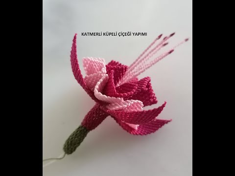 İĞNE OYASI KATMERLİ KÜPELİ ÇİÇEĞİ NASIL YAPILIR (15.VİDEO) (needle lace flower making)