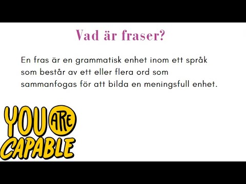 Video: Vad består en verbfras av?