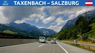 Driving in Austria. A road from Taxenbach to Salzburg in Salzburgerland. 4K