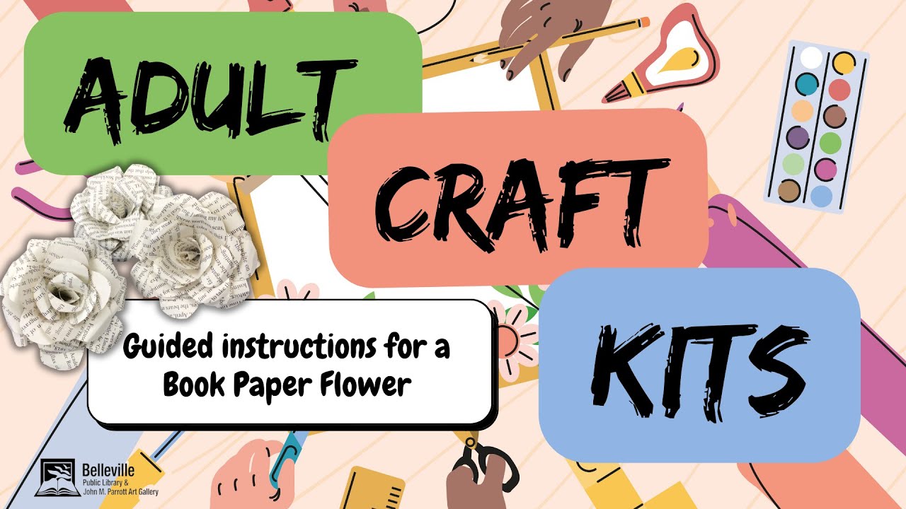April Adult Craft Kit: Book Paper Flower - YouTube