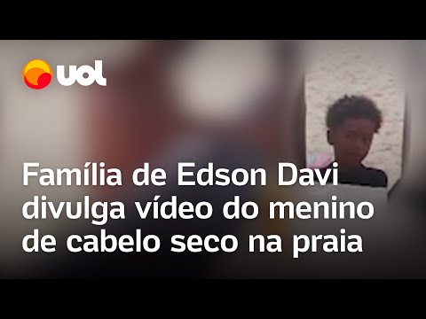 Família de Edson Davi divulga novo vídeo do menino de cabelo seco na praia no dia em que desapareceu