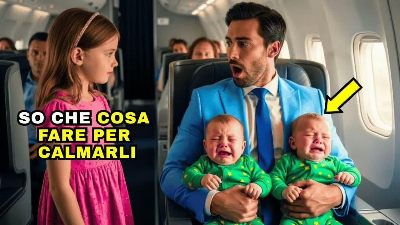 I GEMELLI DEL MILIONARIO NON SMETTEVANO DI PIANGERE IN AEREO — FINCHÉ UNA BAMBINA FECE L’IMPENSA