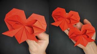 Easy Origami Heart With Bow 💝 Perfect For Valentine’s Day