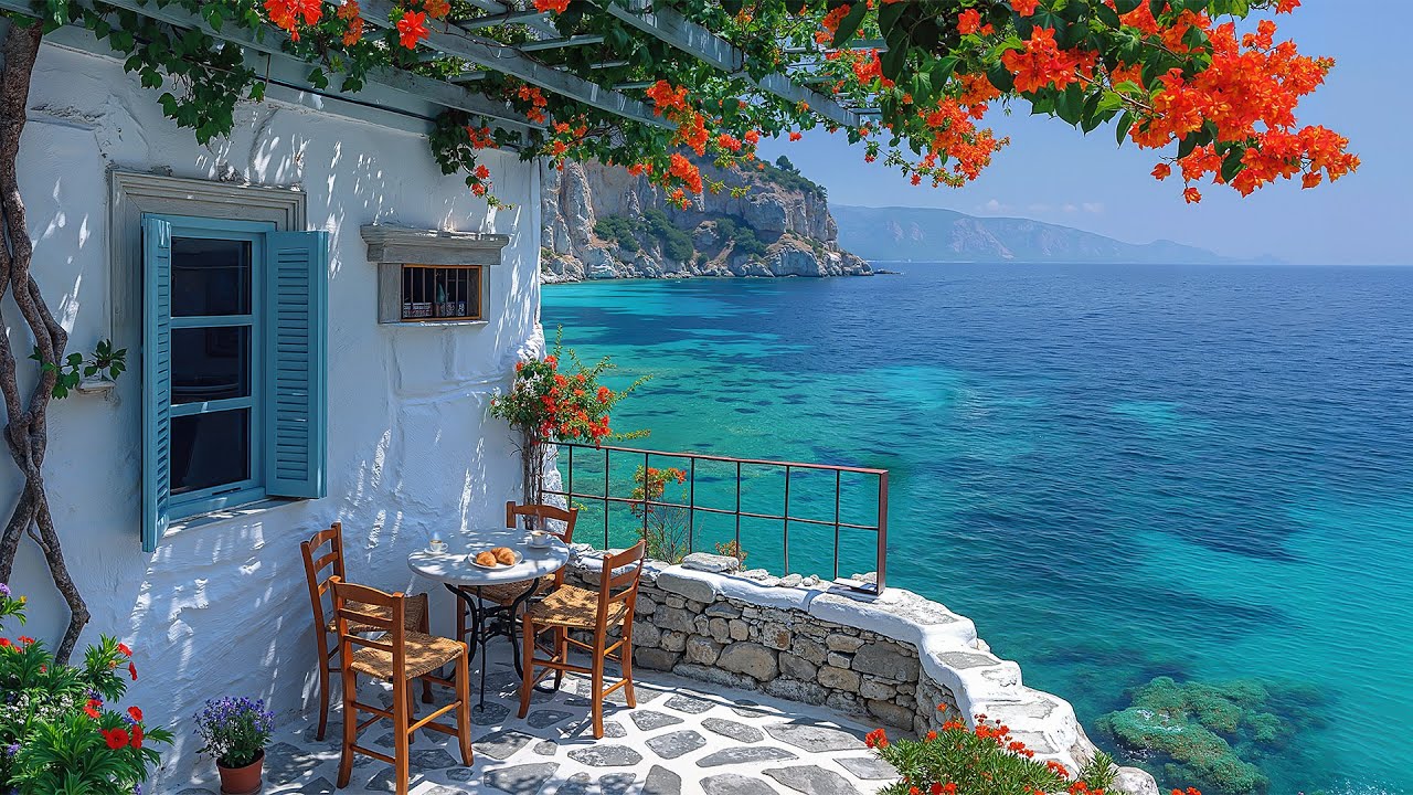 Romantic Valentine Jazz at Seaside Cafe ~ Sweet Bossa Nova & Ocean Sounds for A Love Mood