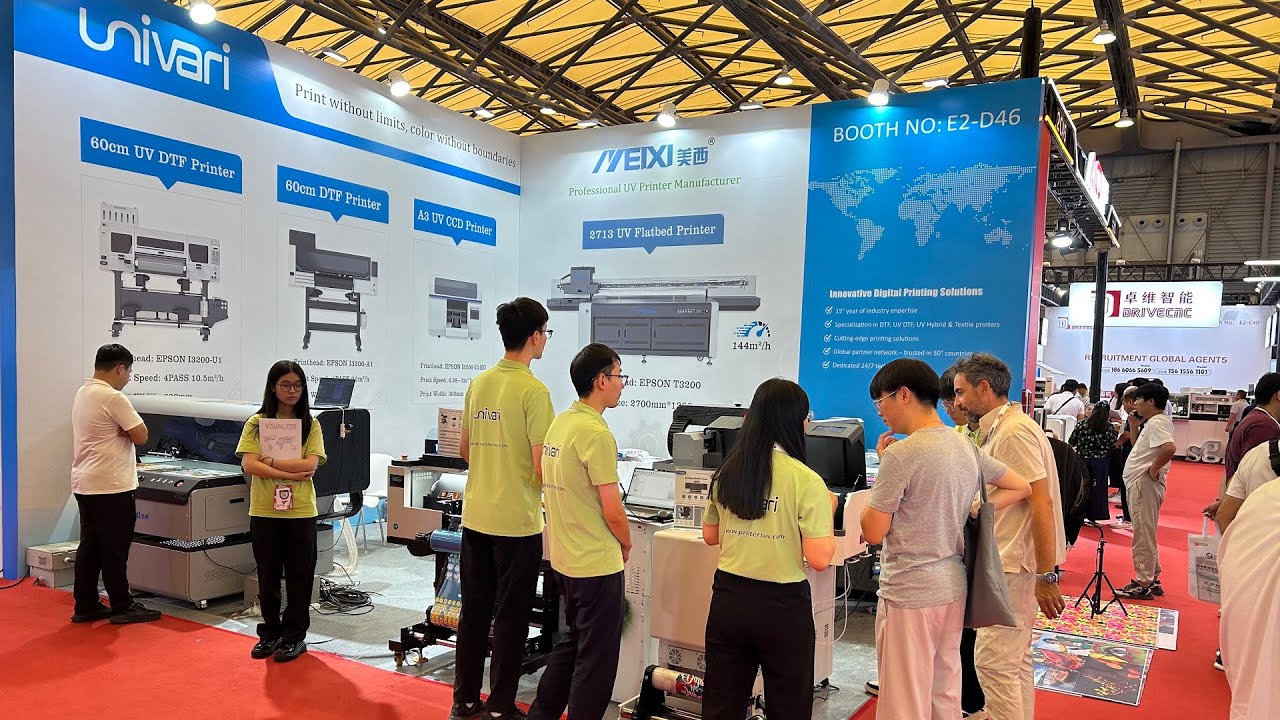 Univari UV, DTF printer Booth Tour by Cathy at Shanghai Sign China expo 2025