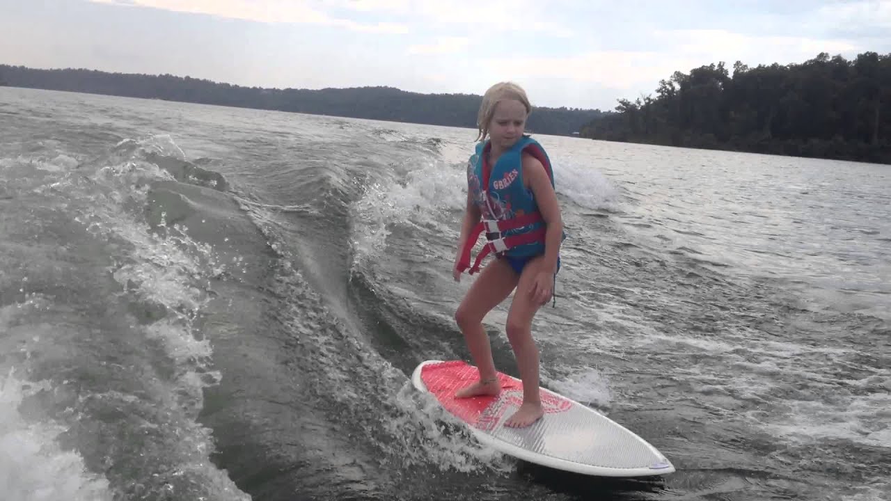 Andie 7 Years Old Wake Surfing No Rope YouTube
