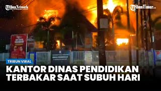 Subuh-subuh Kantor Disdik Makassar Terbakar, Gedung Lantai 2 Hancur