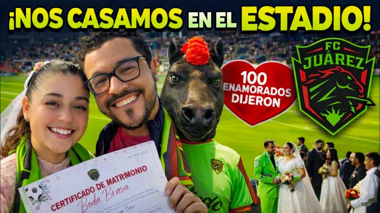 Pasamos San Valentín en un partido de Bravos y terminamos casados 💕💍