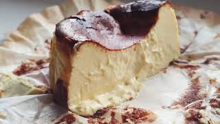 Basque Burnt Cheesecake Recipe _ Creamy and gooey easy cheesecake