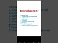 Role of nurse #medicaleducation #medicalline #treandingshort