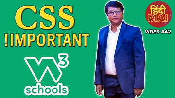 Video 42: CSS !important Rule | W3Schools.com | CSS Tutorials in Hindi | Programming with Rakesh
