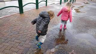 Slow motion puddle jump