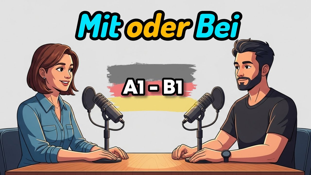Mit oder Bei , Learn German with Podcast A2-B1,  #deutschlernen #learngerman 