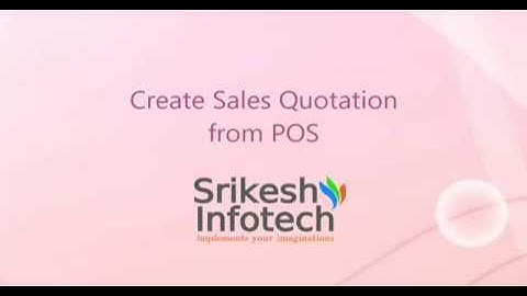 Create Sales Quotation from POS