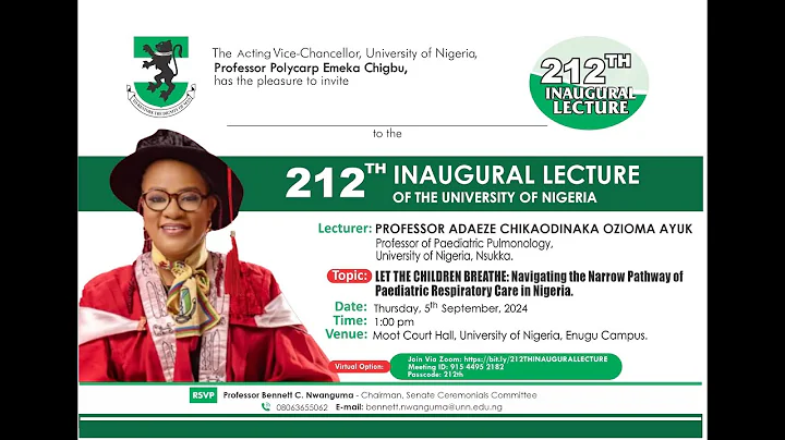 The 212th Inaugural Lecture of the University of Nigeria by Prof. Adaeze Chikaodinaka Ozioma Ayuk