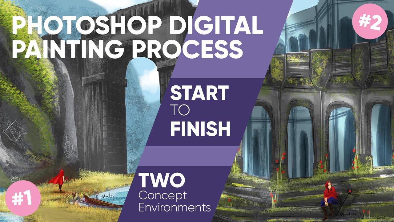 TWO Forest Ruins Concept Art | Beginner Concept Environment Practice