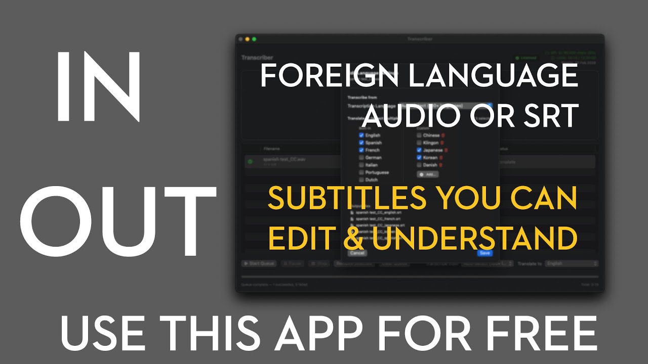 Free Transcription & Translation for Video Editors – TT App Complete Walk Through