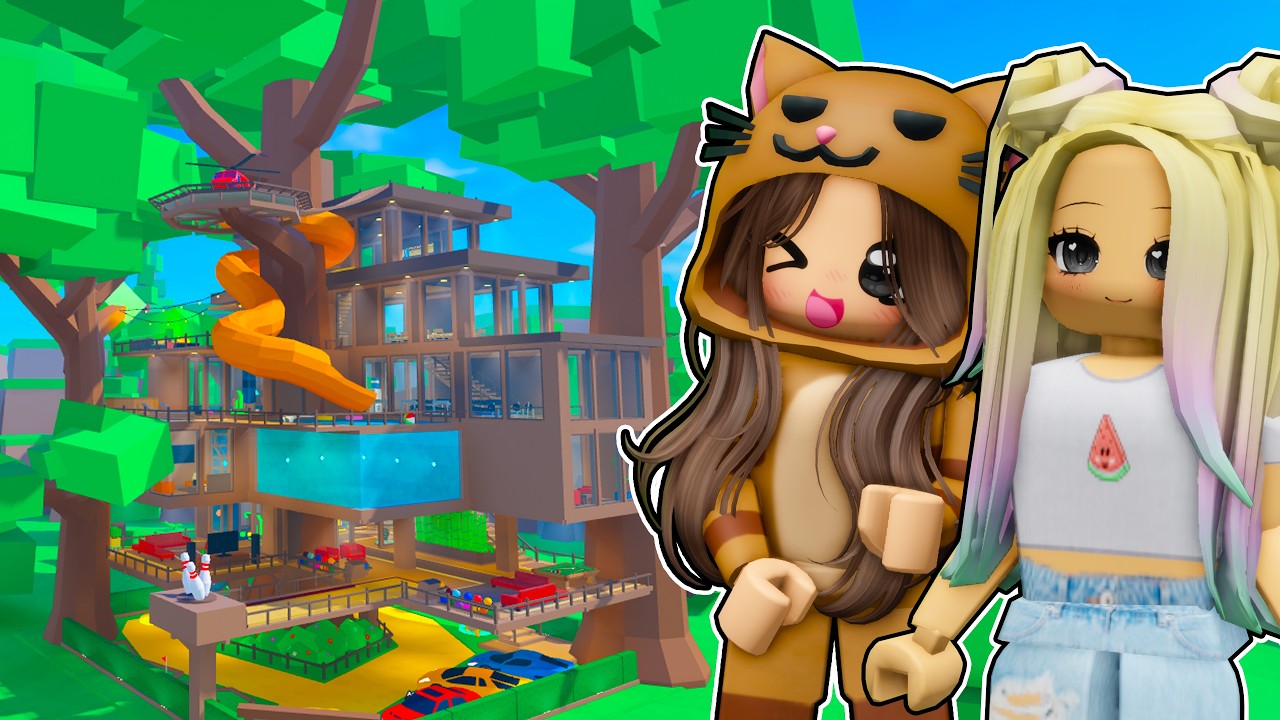LYNA y MANDARINA CONSTRUYEN la MEJOR CASA del ÁRBOL 😍 de Roblox