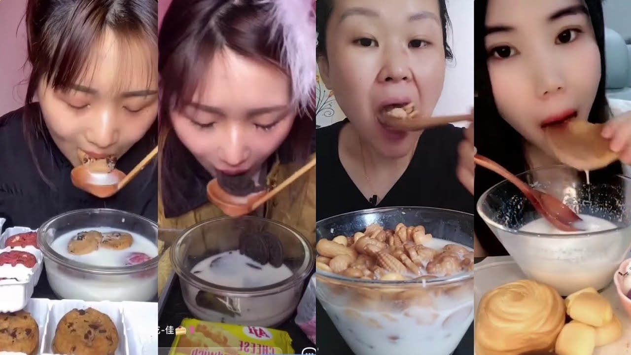 COOKIES/BISCUITS with MILK (cookie cereal!) || ASMR Chinese Dessert Mukbang 디저트 먹방 吃播