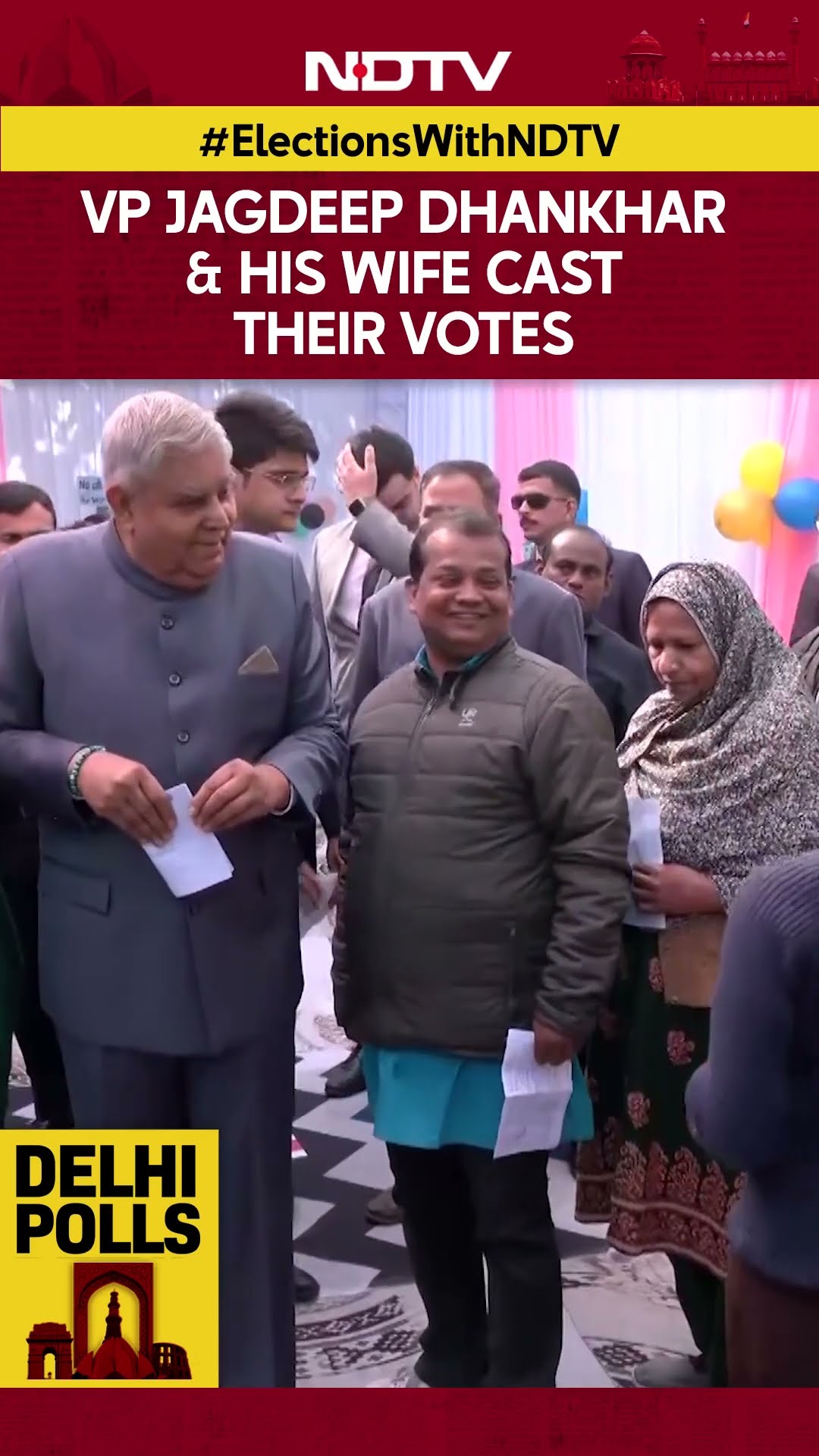 Delhi Elections 2025 | Vice President Dhankhar And His Wife Cast Their Votes