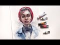 Портрет девушки акварелью | Watercolor portrait [speedpaint]
