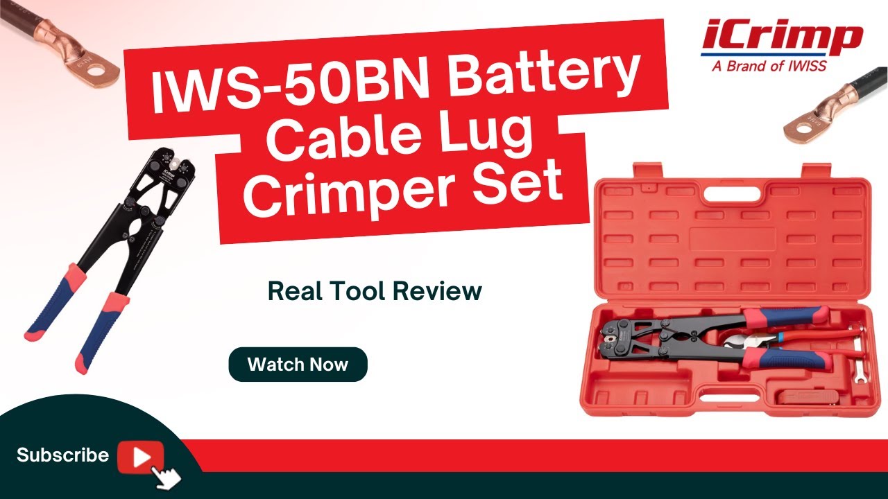 iCrimp IWS-50BN Battery Cable Lug Crimper Review | AWG 8-1/0 Cable Crimper with Cutter & Stripper