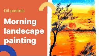 Oil Pastels sunrise landscape painting।। प्राकृतिक दृश्य screenshot 1