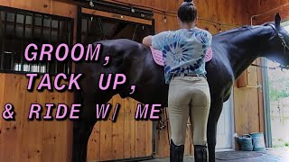 GROOM, TACK UP, & RIDE WITH ME by Renee Suarez 1,538 views 2 years ago 7 minutes, 41 seconds