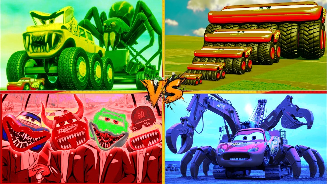 Lightning McQueen vs Giant Monsters! 🏎️💨 Eater Challenge & Epic Fight! 😱🔥 Can we win?