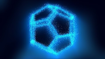 Shiny Rotating 3D Holographic Light Hologram Image of Dodecahedron 4K Moving Wallpaper Background