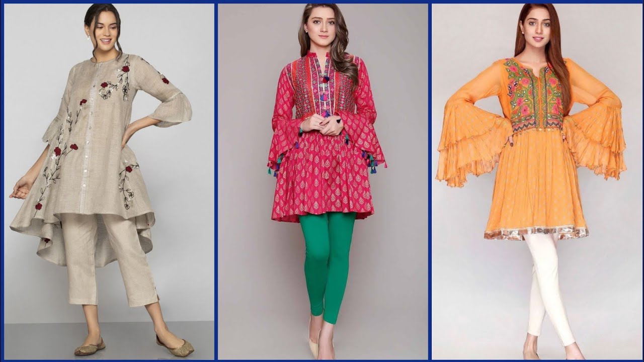 New short frock kurti design Ideas 2021 | short frocks | kurti designs |  summer dresses for girls - YouTube