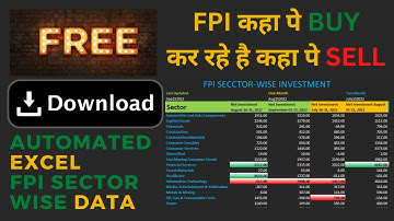 FPI & FII investment automated Excel | How to fully automate stock selection | Free Excel file