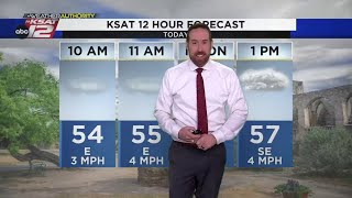 Mostly cloudy and cool today, with a small shot at a shower